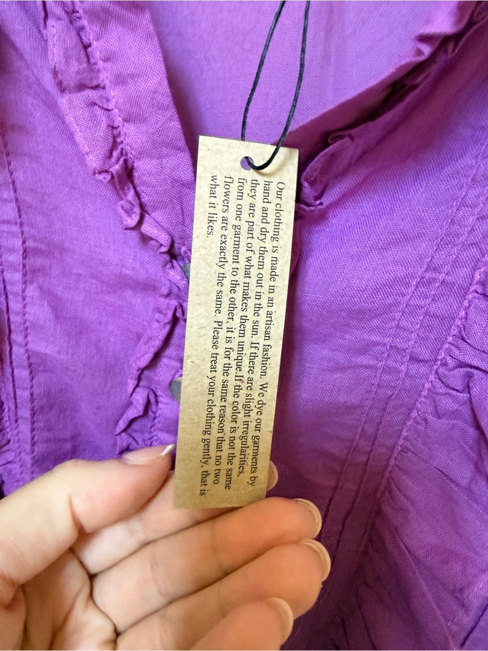 JP And Mattie Blanchard Ruffle Button Down Blouse in Purple L NWT - Picture 4 of 11